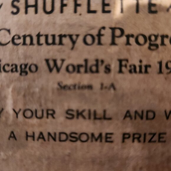 Vintage 1933 World's Fair Shufflette Century Pastimes and Games, Inc. *AS IS - Picture 2 of 15
